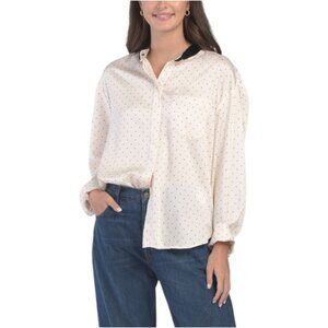SANDRO Polka Dot Long Sleeve Blouse